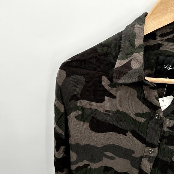 RAILS Evereve NWT Jordin Camo Rayon Button Down Shirt // S - Picture 8 of 13